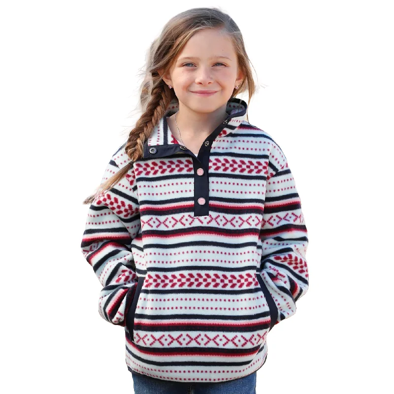 Cinch Youth Girl's Light Blue Snap Fleece Pullover CWK8250007