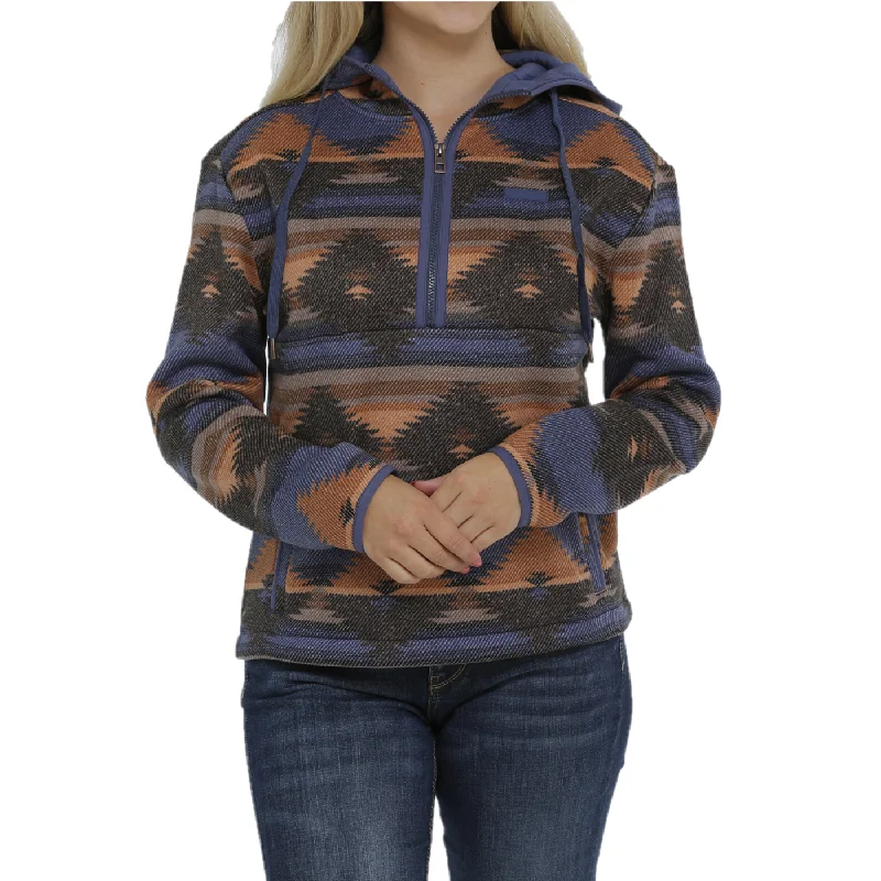 Cinch® Ladies Blue Aztec Printed Pullover Hoodie MAK9812001