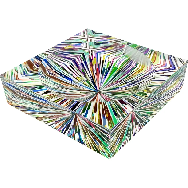 Fireworks White Acrylic Candy Dish 6x6