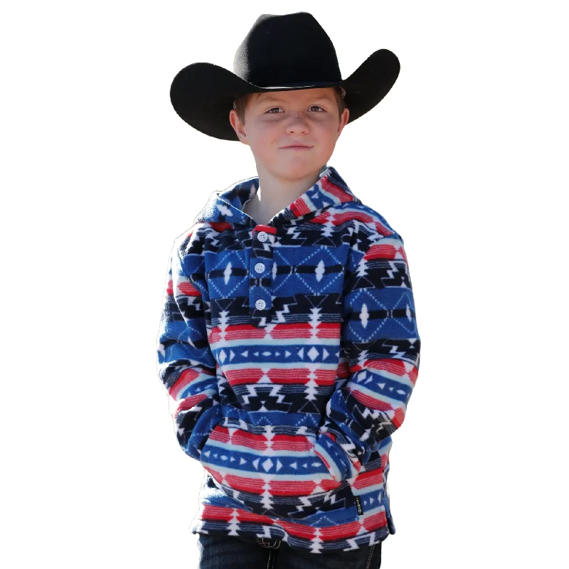 Cinch Youth Boy's Multicolor Aztec Print Fleece Hoodie MWK5130001