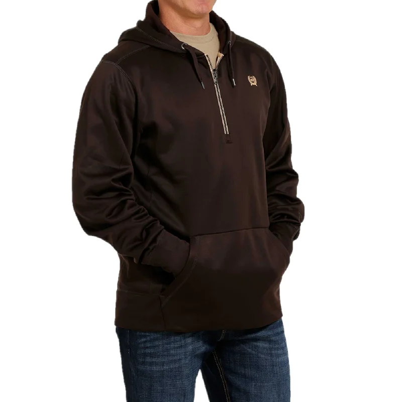 Cinch® Men's American Flag Brown 1/4 Zip Pullover MWK1240002