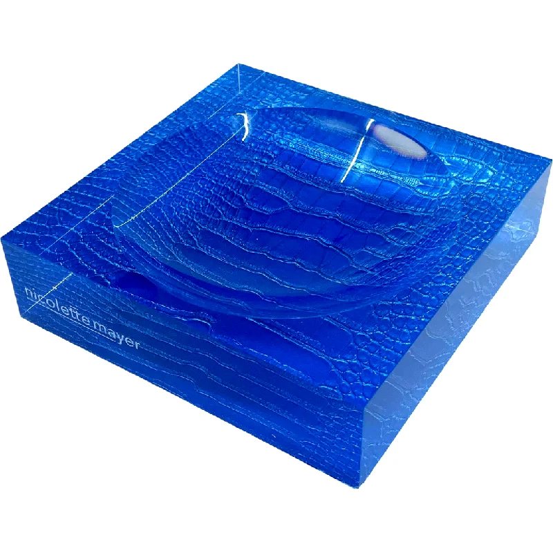 Crocodile Kyoto Blue Acrylic Candy Bowl 6x6