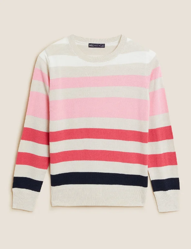 Supersoft Striped Crew Neck Jumper