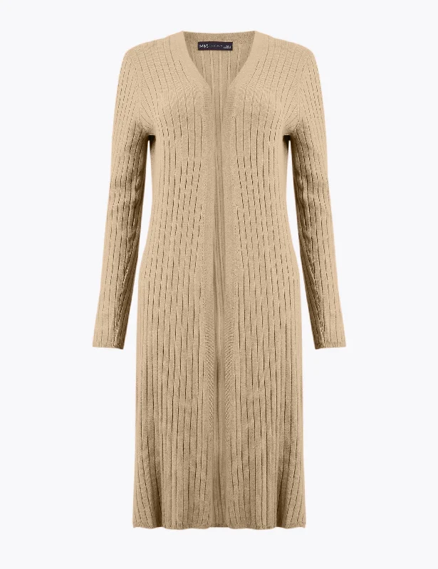 Ribbed Longline Cardigan