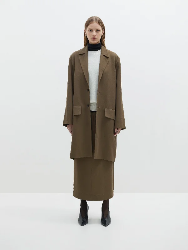 viscose twill travel trench