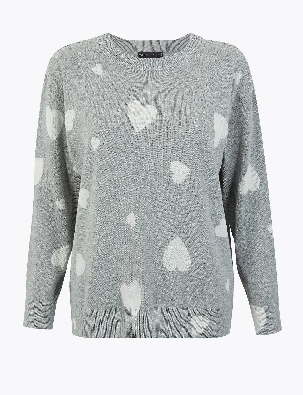 Pure Cotton Printed Relaxed Jumper