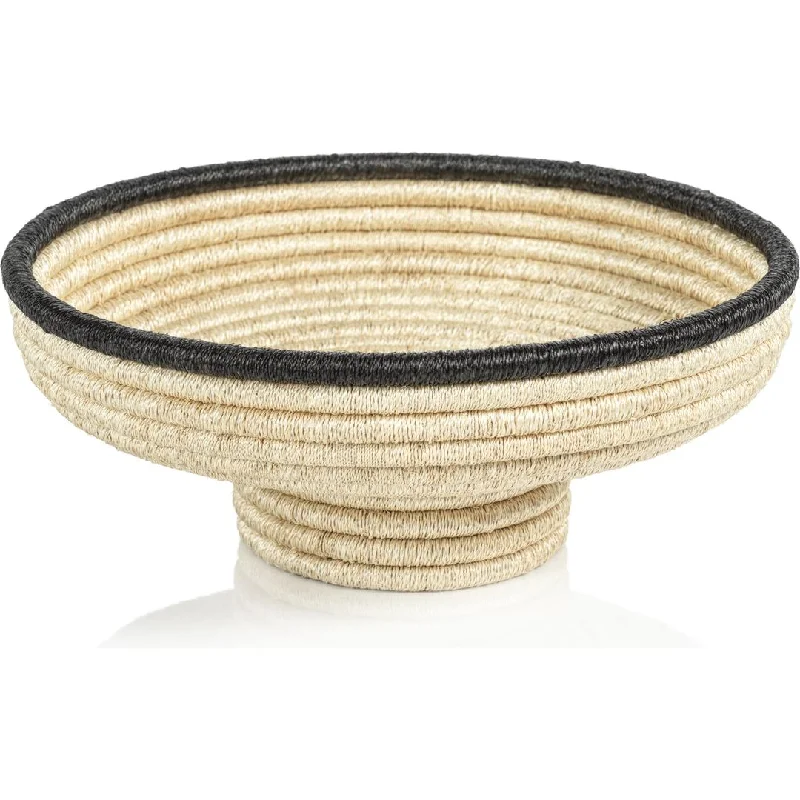 Matera 12.5" Diameter Coiled Abaca Footed Small Bowl