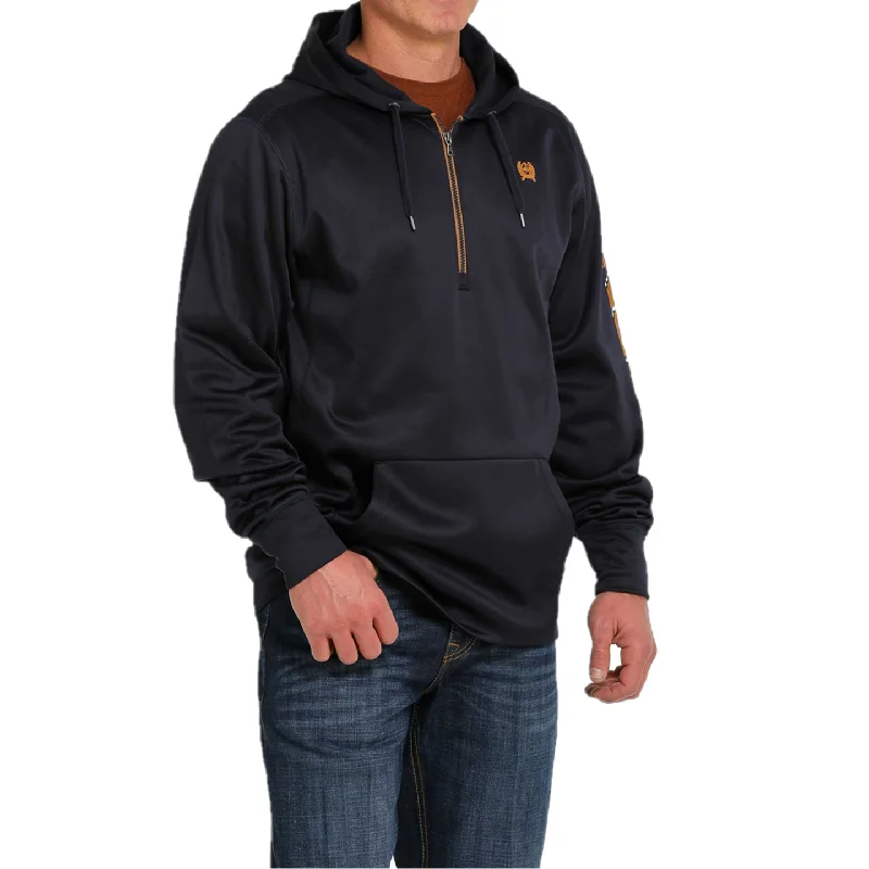 Cinch® Men's 1/4 Zip Tech Navy & Orange Pullover Hoodie MWK1240001