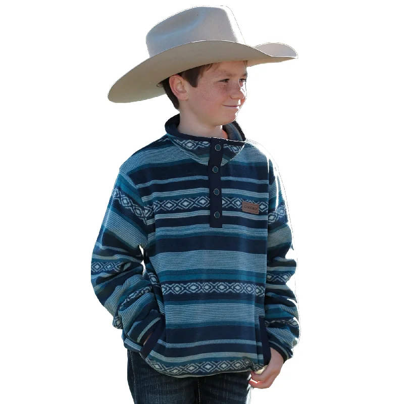 Cinch Youth Boy's Green Polar Fleece Pullover MWK7590016