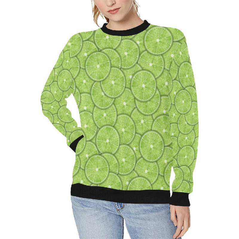 Slices of Lime pattern Women's Crew Neck Sweatshirt