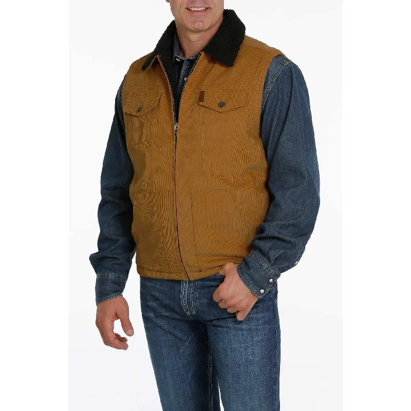 Cinch Men's Sherpa Lined Corduroy Gold Vest MWV1557002