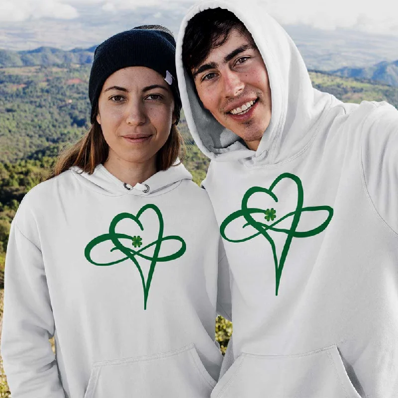 Clover Heart Graphic Unisex Hoodie Cozy & Stylish Infinity Heart Design, lioness-love