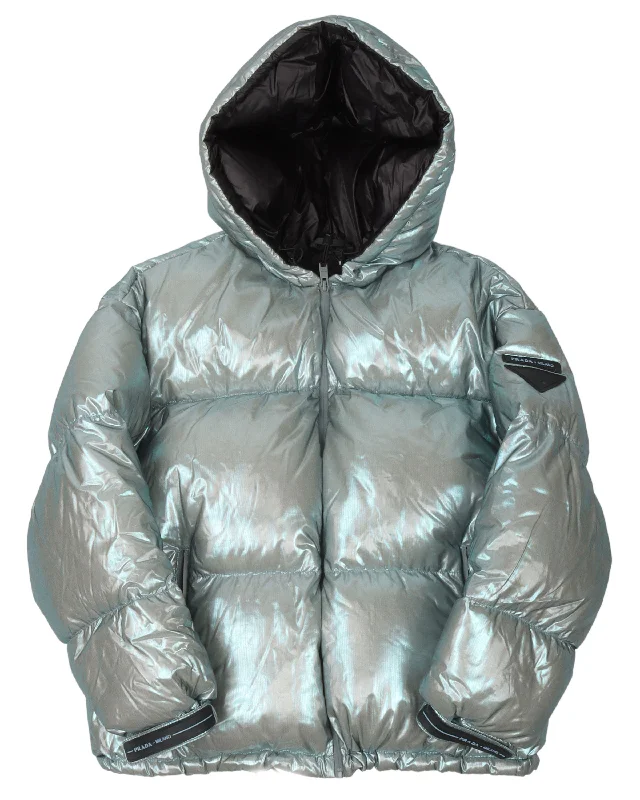 Metallic Down-Filled Puffer Jacket