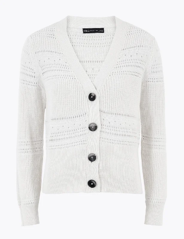 Pure Cotton Textured Cardigan