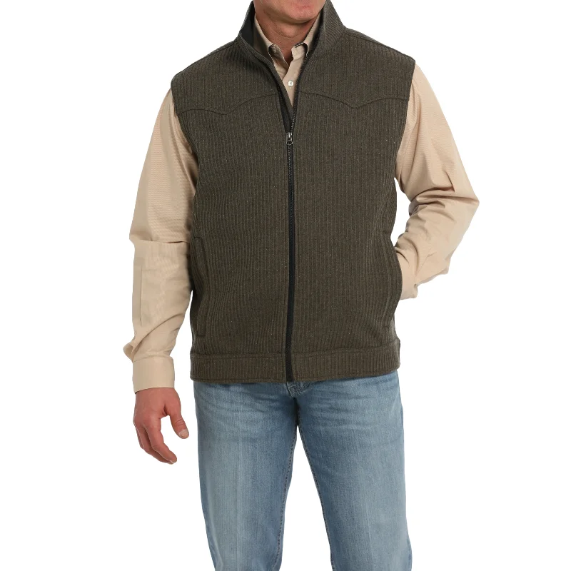 Cinch Mens Bonded Khaki Wooly Vest MWV1909004