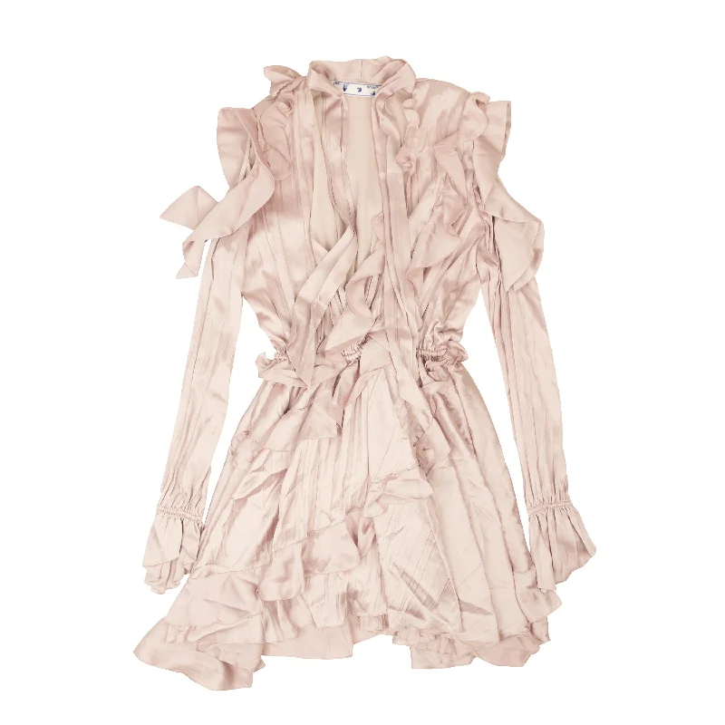 Nude New Romant Ruffled Dress