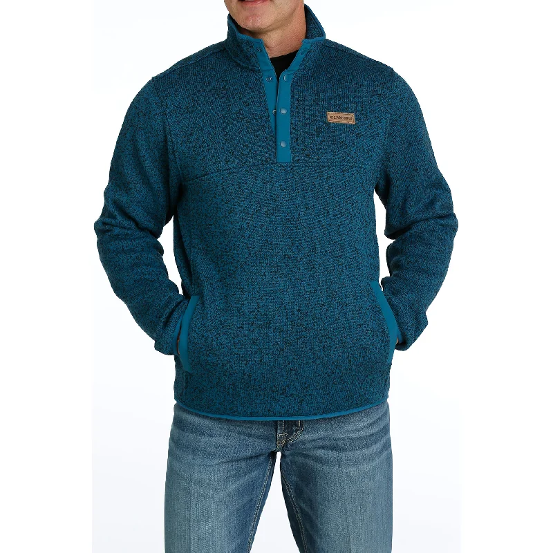 Cinch Men's Teal Quarter Snap Pullover Sweater MWK1534005